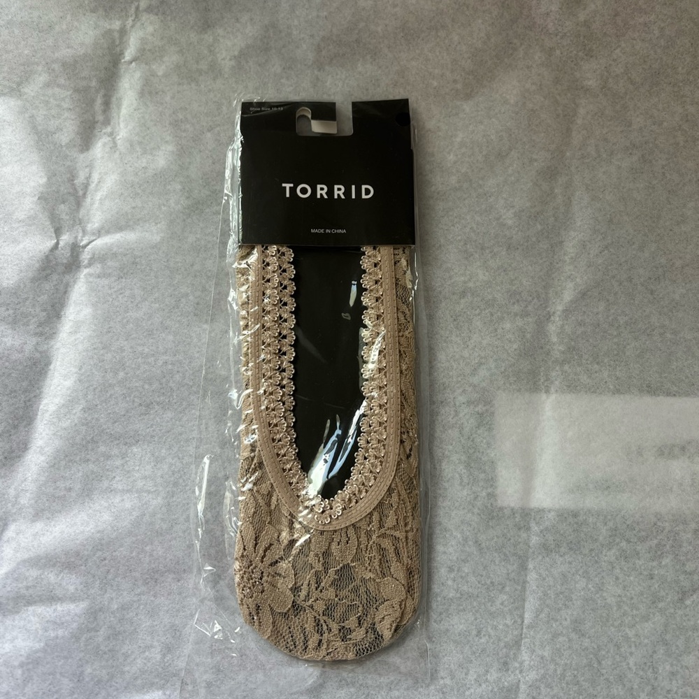 Torrid Tan Lace No-Show Socks